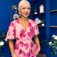 Caelan Banded Midi Dress Floral Pink