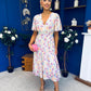 Caelan Banded Midi Dress Floral Multi