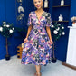 Caelan Banded Midi Dress Floral Violet