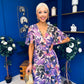 Caelan Banded Midi Dress Floral Violet