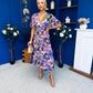 Caelan Banded Midi Dress Floral Violet