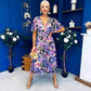 Caelan Banded Midi Dress Floral Violet