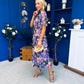 Caelan Banded Midi Dress Floral Violet