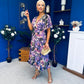 Caelan Banded Midi Dress Floral Violet