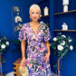 Caelan Banded Midi Dress Floral Violet