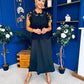 Ruth Crochet Top & Satin Dress Set Black