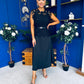Ruth Crochet Top & Satin Dress Set Black