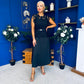 Ruth Crochet Top & Satin Dress Set Black