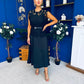 Ruth Crochet Top & Satin Dress Set Black