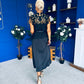 Ruth Crochet Top & Satin Dress Set Black