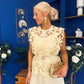 Ruth Crochet Top & Satin Dress Set Yellow