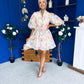 Tiana Puff Sleeve Lace Shirt Dress Floral Cream