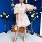 Tiana Puff Sleeve Lace Shirt Dress Floral Cream