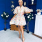 Tiana Puff Sleeve Lace Shirt Dress Floral Cream
