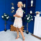 Tiana Puff Sleeve Lace Shirt Dress Floral Cream