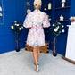 Tiana Puff Sleeve Lace Shirt Dress Floral White