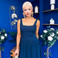 Wren Square Neck Midi Dress Navy