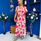 Dee Banded Midi Dress Floral Rouge
