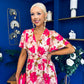 Dee Banded Midi Dress Floral Rouge