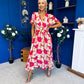 Dee Banded Midi Dress Floral Rouge