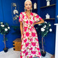Dee Banded Midi Dress Floral Rouge