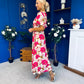 Dee Banded Midi Dress Floral Rouge