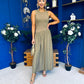 Tobi Sleeveless Detailed Midi Dress Khaki