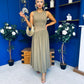 Tobi Sleeveless Detailed Midi Dress Khaki