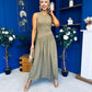 Tobi Sleeveless Detailed Midi Dress Khaki