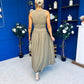 Tobi Sleeveless Detailed Midi Dress Khaki