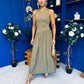Tobi Sleeveless Detailed Midi Dress Khaki