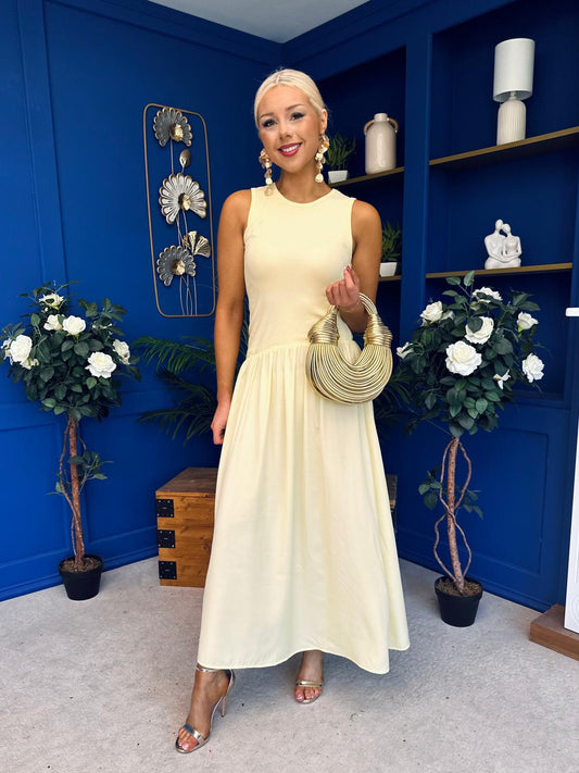 Tobi Sleeveless Detailed Midi Dress Yellow