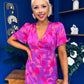 Farrah Detailed Midi Dress Floral Violet