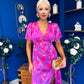 Farrah Detailed Midi Dress Floral Violet