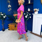 Farrah Detailed Midi Dress Floral Violet
