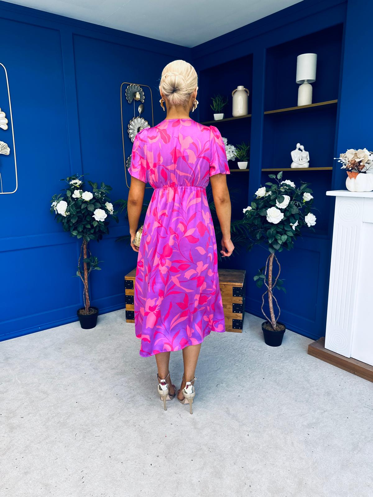 cowl neck midi satin dress Anemone