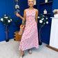 Fiona Sleeveless Midi Dress Cherry Pink