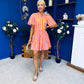 Stacey Striped Mini Shift Dress Pink Amber