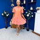 Stacey Striped Mini Shift Dress Pink Amber
