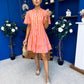 Stacey Striped Mini Shift Dress Pink Amber