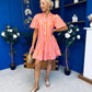 Stacey Striped Mini Shift Dress Pink Amber