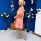 Stacey Striped Mini Shift Dress Pink Amber