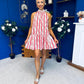 Joanna High Neck Mini Shift Dress Floral Rouge
