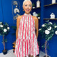 Joanna High Neck Mini Shift Dress Floral Rouge