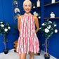 Joanna High Neck Mini Shift Dress Floral Rouge