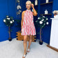 Joanna High Neck Mini Shift Dress Floral Rouge
