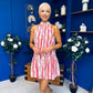 Joanna High Neck Mini Shift Dress Floral Rouge