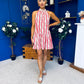 Joanna High Neck Mini Shift Dress Floral Rouge
