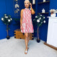 Joanna High Neck Mini Shift Dress Floral Rouge