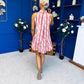 Joanna High Neck Mini Shift Dress Floral Rouge